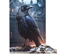1000 Pieces Fantasy Raven Under Rain Puzzles Jigsaw Adults Difficulty Puzzles Jigsaw Educational Games Toy Family Decoration 1000pcs (38x26cm)