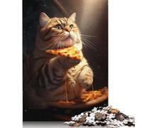 1000 Pieces Fat Cat Eating Pizza Jigsaw Puzzles Adults Difficulty Jigsaw Puzzles Education Toys Games 1000pcs (75x50cm)