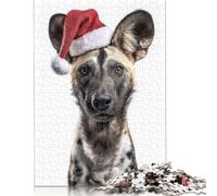 1000 Pieces Festive African Wild Dog Portrait Jigsaw Puzzles Puzzles for Teenagers Gifts for Adults Puzzle Gifts 1000pcs (75x50cm)