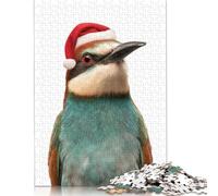 1000 Pieces Festive Bee-eater Bird with Santa Hat Jigsaw Puzzles for Adults Paper Puzzles for Adults Teenager Man Woman Gift 1000pcs (38x26cm)