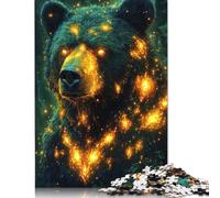 1000 Pieces Fiery Bear in Forest Jigsaw Puzzle Adults Difficulty Puzzles Educational Toy Games Family Decoration 1000pcs (75x50cm)