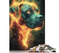 1000 Pieces Fiery Dog Portrait Puzzle Jigsaw Adults Puzzles Difficulty Jigsaw Educational Game Toy 1000pcs (75x50cm)