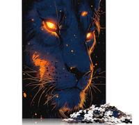 1000 Pieces Fiery Lion Portrait Square Jigsaw Puzzles for Adults And Paper Puzzles Children Puzzles 38x26cm/1000pcs