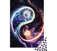 1000 Pieces Fire And Ice Yin And Yang Jigsaw Puzzles for Adults Paper Puzzle Educational Game for Adult Teenagers 1000pcs (38x26cm)