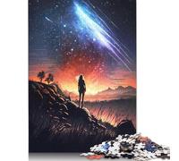 1000 Pieces Flame of Comet Landscape Jigsaw Puzzles for Adults Jigsaw Puzzle for Family Time Brain Challenge (38x26cm)