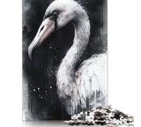 1000 Pieces 'Flamingo Beauty Watercolor Creative Square Wooden Jigsaw Puzzles for Adults Educational Game Challenge Toy 1000pcs (75x50cm)