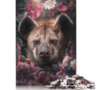 1000 Pieces Floral Hyena for Adults Difficult Jigsaw Wooden Puzzle for Adults Christmas Eve Gifts 1000pcs (75x50cm)
