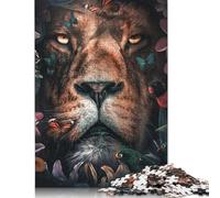 1000 Pieces Floral Lion Wood Puzzles Wooden Puzzles for Adults& Teenagers Age 12 Years Up 1000pcs (75x50cm)