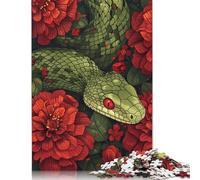 1000 Pieces Floral Snake Serpent Jigsaw Puzzles Difficulty Jigsaw Puzzles Education Games Toys 1000pcs (75x50cm)