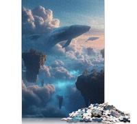 1000 Pieces Flying Whales over Floating Islands Square Jigsaw Puzzles for Adults And Paper Puzzles Children Puzzles 38x26cm/1000pcs