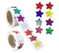 1000 Pieces Foil Star Stickers Small Star Stickers Roll Colored Self Adhesive for Kids Teachers Reward Supplies
