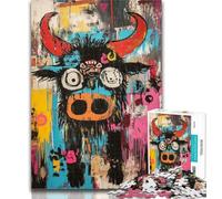 1000 Pieces for Adults Abstract Art Bison 1000 Piece Jigsaw Puzzles for Teenagers,Classic Educational Games Beautiful Decoration 26x38cm