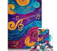 1000 Pieces for Adults Abstract Music Notes Jigsaws Puzzles 1000 Pieces for Teenagers Gifts,Unique Birthday And Gifts for Age 14+ 26x38cm