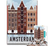 1000 Pieces for Adults Amsterdam Netherlands Puzzles for Adults And Teenagers,Stress Reliever Difficult Challenge Unique Home Decor And Gifts 75x50cm
