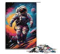 1000 Pieces for Adults And Children by Jigsaw Astronauts Playing in Colorful Space Puzzles for Adults Wooden Jigsaw 1000 PCS(38x26cm)