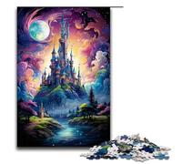 1000 Pieces for Adults And Children by Jigsaw Colorful Psychedelic Night at Fantasy Castle Puzzles for Adults Wooden Jigsaw 1000 PCS(75x50cm)