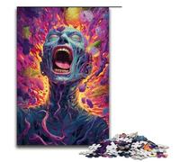 1000 Pieces for Adults And Children by Jigsaw Colorful Psychedelic Skull Art Puzzles for Adults Wooden Jigsaw 1000 PCS(75x50cm)