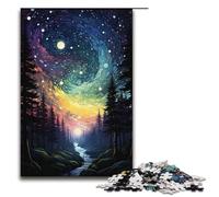 1000 Pieces for Adults And Children by Jigsaw Colorful Psychedelic Stars in The Forest Puzzles for Adults Wooden Jigsaw 1000 PCS(38x26cm)