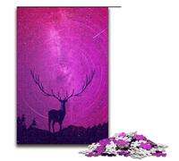 1000 Pieces for Adults And Children by Jigsaw The Large Horned Deer Puzzles for Adults Wooden Jigsaw (75x50cm)