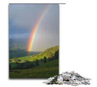 1000 Pieces for Adults And Children by Jigsaw The Rainbow Spans The Entire Valley after The Rain Puzzles for Adults Wooden Jigsaw 1000 PCS(38x26cm)
