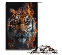 1000 Pieces for Adults And Children by Jigsaw Tigers of The Flame Puzzles for Adults Wooden Jigsaw 1000 PCS(38x26cm)