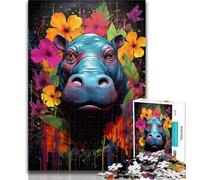 1000 Pieces for Adults Animal Hippos 1000 Pieces Jigsaw Puzzles for Adults And Teens,Educational Game Challenge Toy for Women And Men 26x38cm