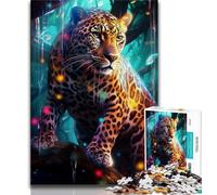 1000 Pieces for Adults Animal Leopards Jigsaw Puzzle 1000 Pieces for Adults,Challenging Game Toys for Is Ideal As A Gift for The Whole Family (38x26cm)