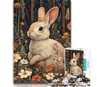 1000 Pieces for Adults Animal Rabbit Adult Jigsaw Puzzles 1000 Pieces,Educational Game for Birthday, Chrismas for And 14 Years Old 50x75cm