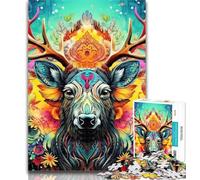 1000 Pieces for Adults Animal Reindeer Puzzles for Teenagers 1000 Pieces,Birthday Gift Idea for Adults, Family Game And Hobby 50x75cm