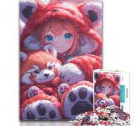 1000 Pieces for Adults Anime Red Panda Girl Jigsaw Puzzles for Adults 1000 Pieces,Educational Games Home Decoration Artists Collection, Fine Art 50x75cm