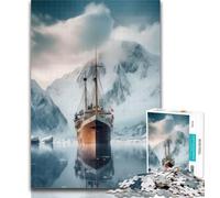 1000 Pieces for Adults Antartica And Ship Ice Puzzles for Adults And Teenagers,Toys Educational Games Stress Relieving Great Gifts And Toys 26x38cm