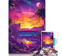 1000 Pieces for Adults Art Colourful Buildings Jigsaw Puzzles for Adults 1000 Pieces,Artistic Wall Decor & Birthday Gift Idea for Friends, Home Office 50x75cm
