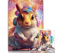 1000 Pieces for Adults Art Cute Squirrel Puzzles for Adults And Teenagers,Toys Educational Games Stress Relieving Great Gifts And Toys 75x50cm