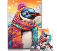 1000 Pieces for Adults Art Penguin Jigsaw Puzzles for Adults 1000 Piece,Toys Educational Games Stress Relieving Enhance Love between Couples 26x38cm