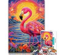 1000 Pieces for Adults Art Psychedelic Flamingo Puzzles for Adults And Teenagers,Toys Educational Games Stress Relieving Great Gifts And Toys 26x38cm