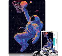 1000 Pieces for Adults Astronaut Shooting Basketball Jigsaws Puzzles 1000 Pieces for Teenagers Gifts,Unique Birthday And Gifts for Age 14+ 50x75cm