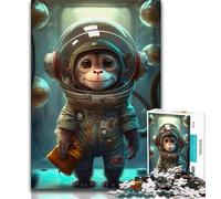 1000 Pieces for Adults Astronaut Space Monkey Ape Jigsaw Puzzles for Teenagers 1000,Educational Toys Is Ideal As A Gift for The Whole Family (38x26cm)