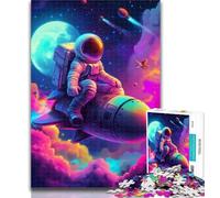 1000 Pieces for Adults Astronauts on Rocket Jigsaw Puzzles for Adults 1000 Pieces,Challenging Game for The Whole for Women, Gifts for Men 26x38cm