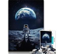 1000 Pieces for Adults Astronauts on The Moon Puzzles for Teenagers 1000 Pieces,Birthday Gift Idea for Adults, Family Game And Hobby 50x75cm