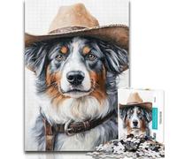 1000 Pieces for Adults Australian Shepherd Jigsaw Puzzles for Teenagers 1000 Piece,Toys Educational Games Stress Relieving Great Gifts And Toys 26x38cm