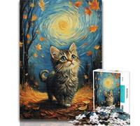 1000 Pieces for Adults Autumn Cat Jigsaw Puzzles for Teenagers 1000 Pieces,Family Game Stress Reliever Difficult Challenge Secret Santa Gifts 26x38cm