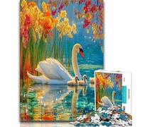 1000 Pieces for Adults Autumn Swans Jigsaws Puzzles 1000 Pieces for Adults Gifts,Birthday Present, Gifts for And Age 14 50x75cm
