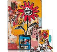 1000 Pieces for Adults Basquiat Flowers Jigsaws 1000 Pieces for Adults,is Ideal As A Gift for The Whole Family Suitable for And 14 50x75cm