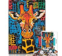 1000 Pieces for Adults Basquiat Giraffe Jigsaws 1000 Pieces for Adults,Toys Educational Games Stress Relieving Wall Decoration 50x75cm