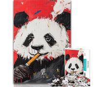 1000 Pieces for Adults Basquiat Panda Puzzles for Adults 1000 Pieces,Family Game Birthday Gifts.Challenge High Difficulty 50x75cm