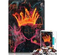 1000 Pieces for Adults Basquiat-style Crown Jigsaw Puzzles for Teenagers 1000 Pieces,Learning Educational Toys Family Games Enhance Love between Couples 50x75cm