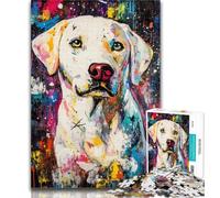 1000 Pieces for Adults Basquiat-style Labrador Jigsaw Puzzles for Teenagers 1000 Pieces,Family Game Stress Reliever Difficult Challenge Secret Santa Gifts 50x75cm