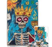 1000 Pieces for Adults Basquiat-style Skull Crown Jigsaw Puzzle 1000 Pieces for Adults,Train Your Brain And Hands Birthday Present, Gifts 50x75cm