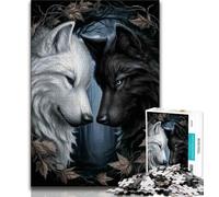 1000 Pieces for Adults Black And White Wolf 1000 Piece Jigsaw Puzzle for Adults Teens,Educational Games Home Decoration Artists Collection, Fine Art (38x26cm)