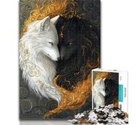 1000 Pieces for Adults Black And White Wolf 1000 Piece Jigsaw Puzzles for Adults Gifts,Artists Collection, Fine Art for Age 14 Years Up 26x38cm
